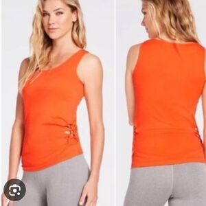 Fabletics Womens M Orange Athletic Tank Shirt NWT